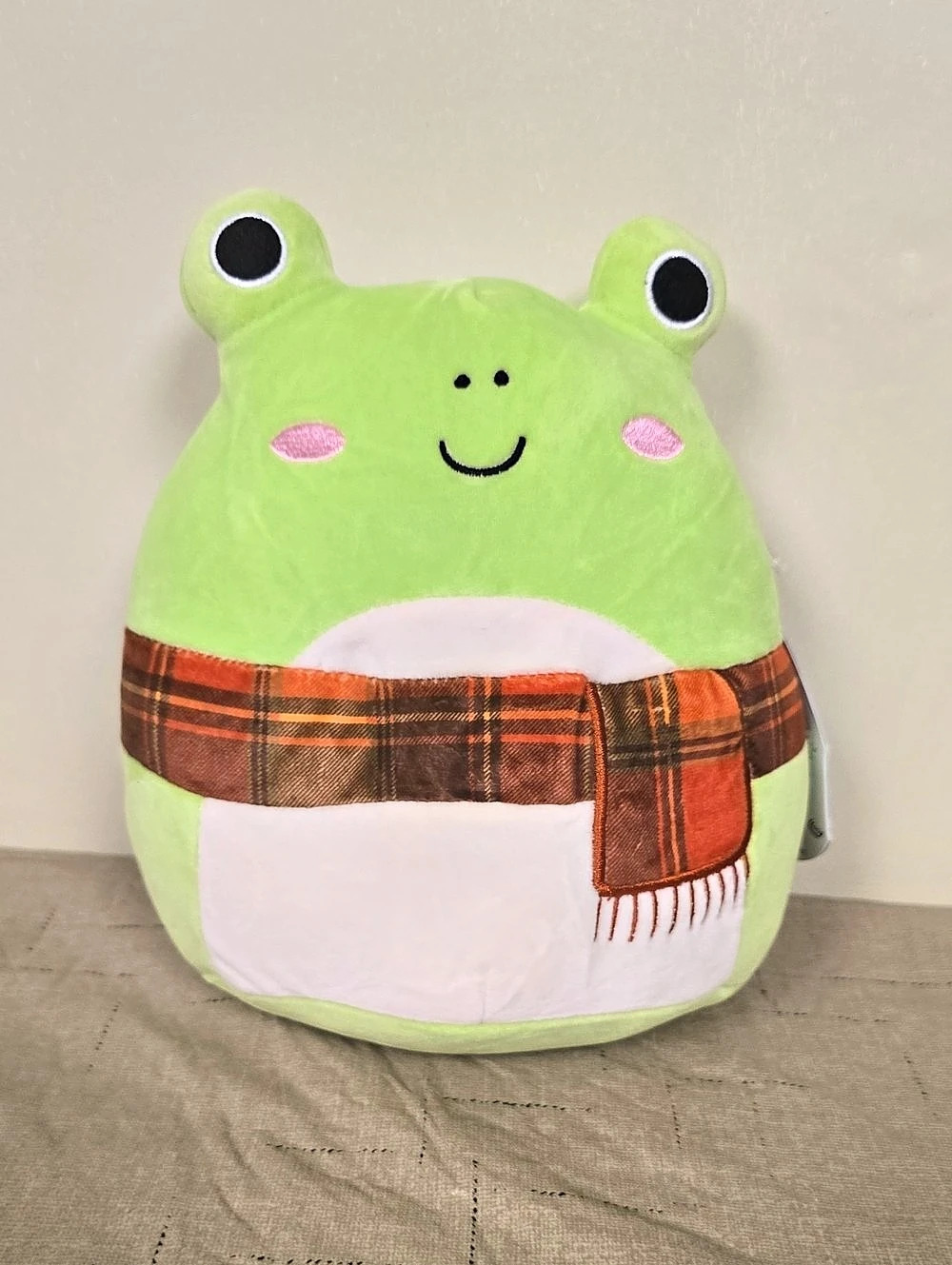 Squishmallows Wendy the Green Frog with Plaid Scarf